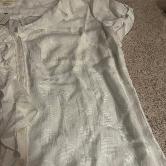 Anthropologie Maeve Jojo Ruffle Button Up Top - Picture 5 of 8